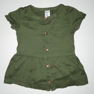 Army green baby top/dress size 24M